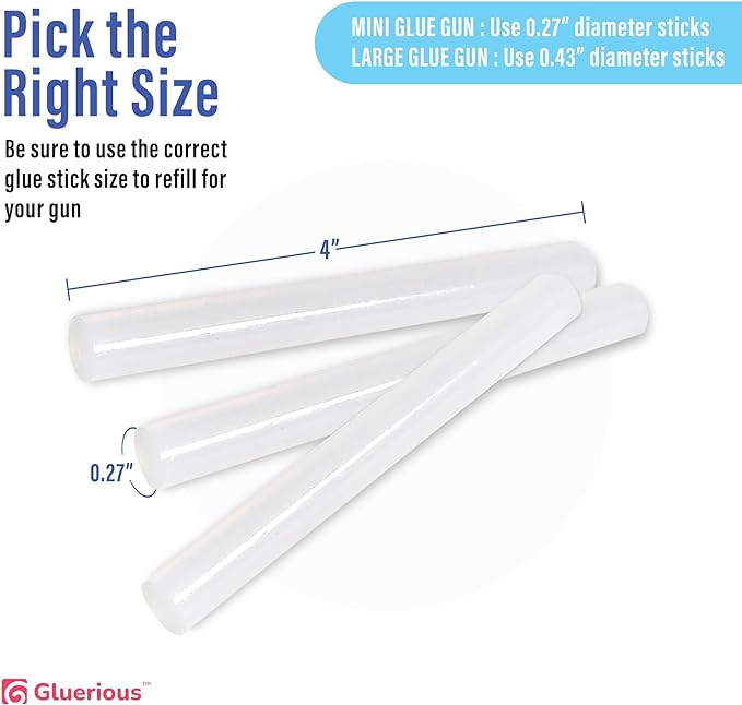 Mini Hot Glue Gun Sticks (Bulk Pack of 400) - 4" Length, 0.27" Diameter - Multi-Purpose for DIY Art, Crafts, Home Decoration, Sealing, and Repairing - Compatible with Most Glue Guns