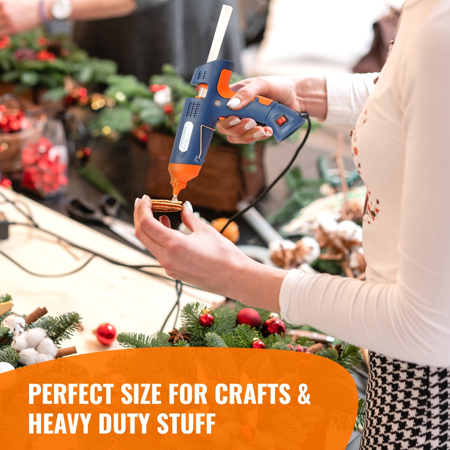 Hot Glue Gun Kit, Gluerious Dual Temp Glue Gun With 15 Hot Glue Sticks, 60W/100W Full Size Glue Gun For Crafts & Heavy Duty (Dual Temp Glue Gun)