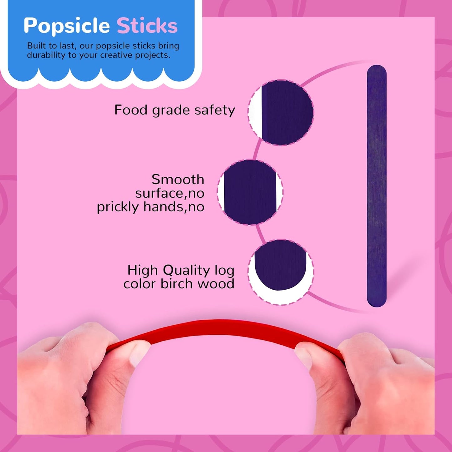 [50 Count] 4.5 Inch Wooden Multi-Purpose Popsicle Sticks for Crafts, ICES, Ice Cream, Wax, Waxing, Tongue Depressor Wood Sticks…