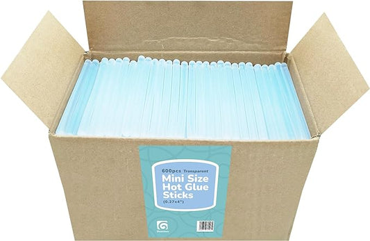 Mini Hot Glue Gun Sticks (Bulk Pack of 600) - 4" Length, 0.27" Diameter - Multi-Purpose for DIY Art, Crafts, Home Decoration, Sealing, and Repairing - Compatible with Most Glue Guns